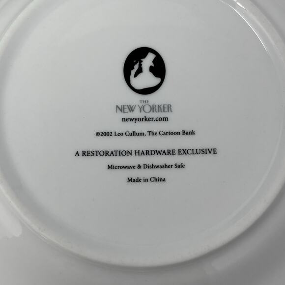 The New Yorker Cheese Plates Restoration Hardware Set of 6 Cartoon Salad Wine - Picture 8 of 16